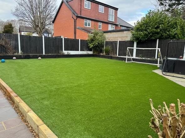 Before: Patchy lawn with brown spots